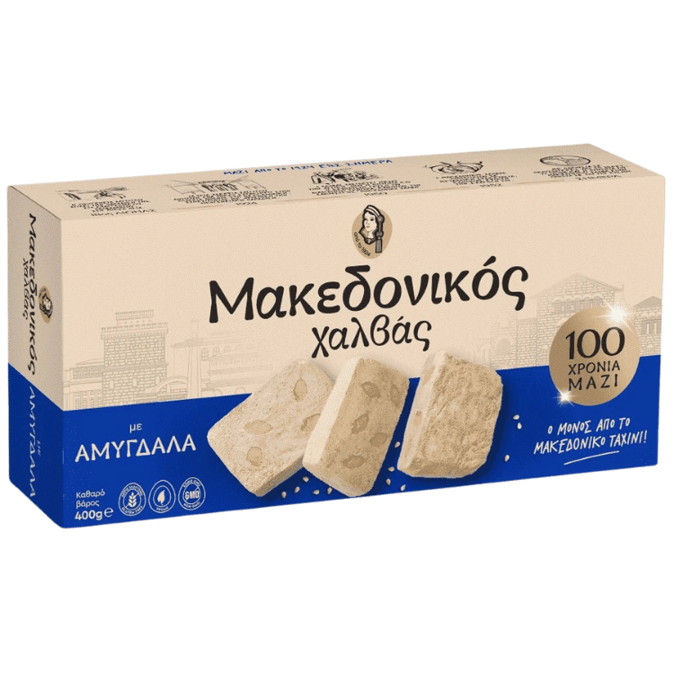 Makedonikos Halva Mandel (400g) Haitoglou von Haitoglou bei Araxxon  - Hochwertiges griechisches Produkt.   Makedonikos Halva Mandel (400g) Haitoglou από Haitoglou στο Araxxon  - Αυθεντικό ελληνικό προϊόν.